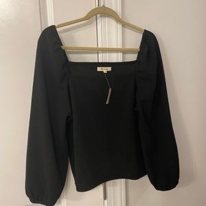 Madewell Crepe Square-Neck Puff-Sleeve Top - New with tags